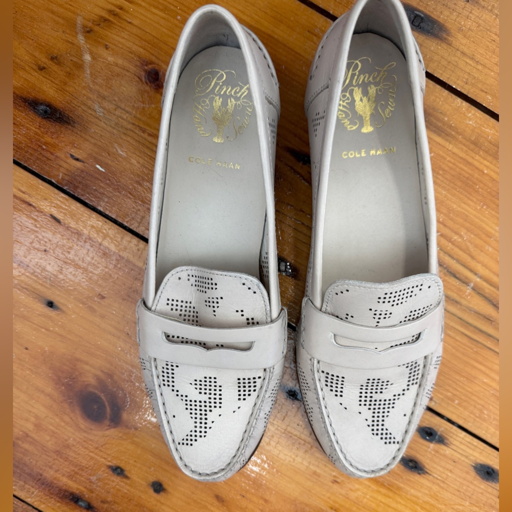 Cole Haan White Perforated Flats